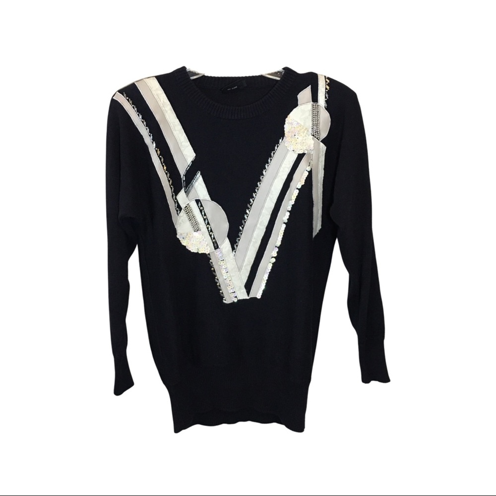 Vintage 80s Sequins Embellished Sweater Size Large